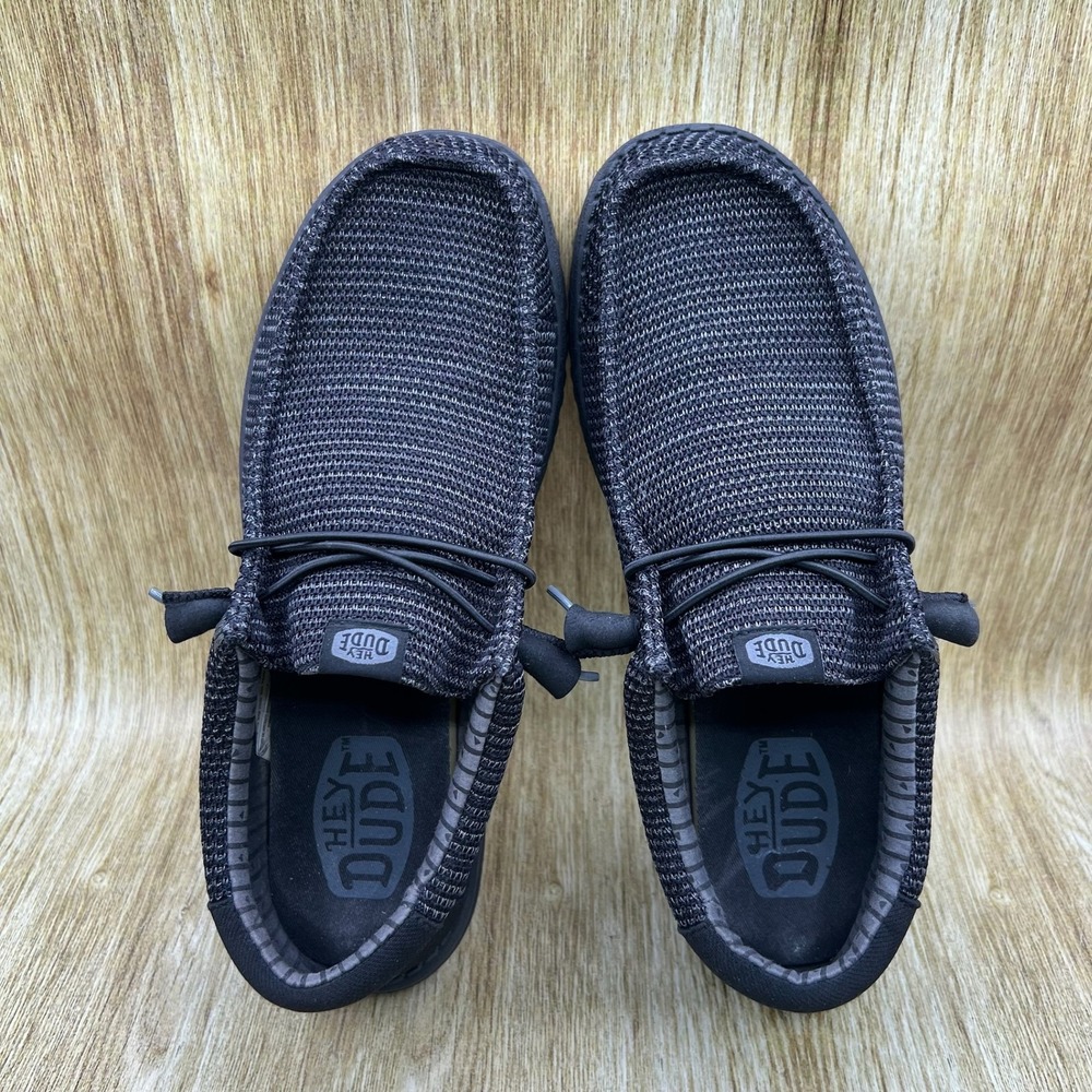 Hey Dude Wally Stretch Sox Men's Size 11 Black Slip On Loafers Boat Shoes - Picture 6 of 10